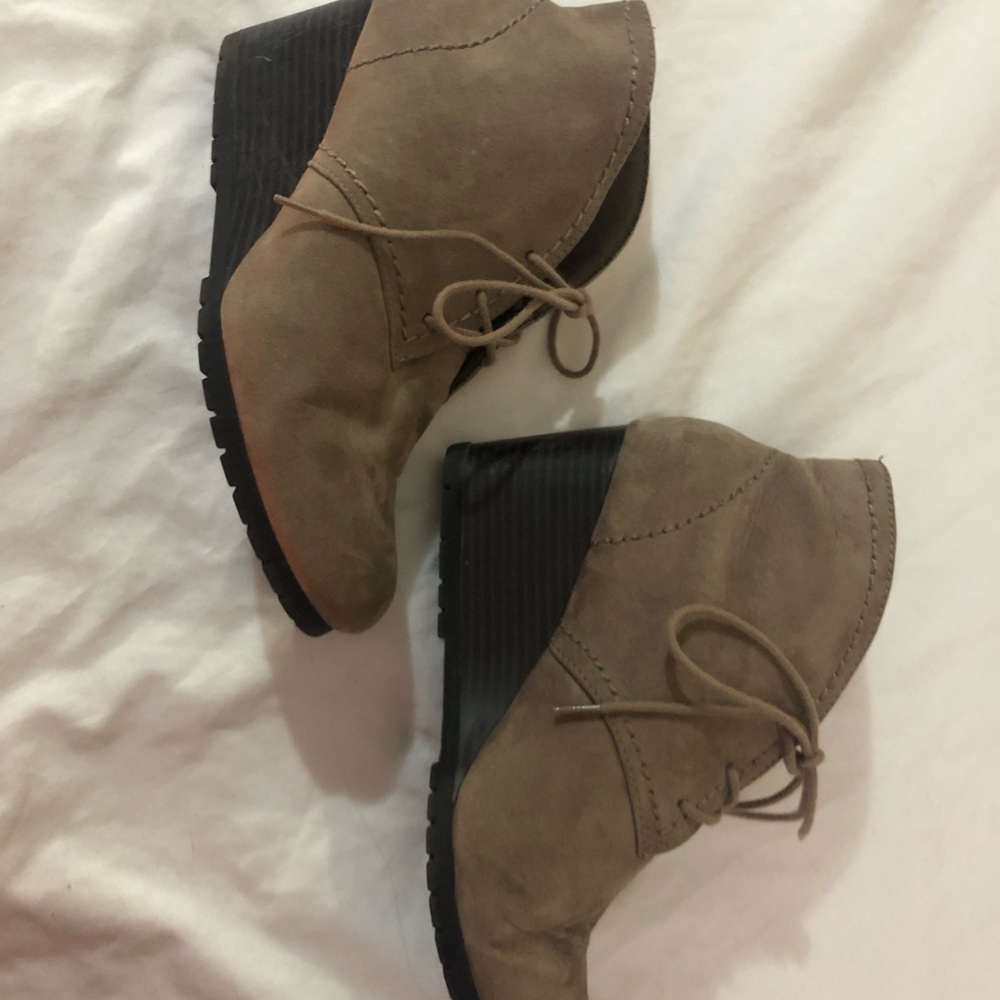 Time and Tru wedge ankle booties